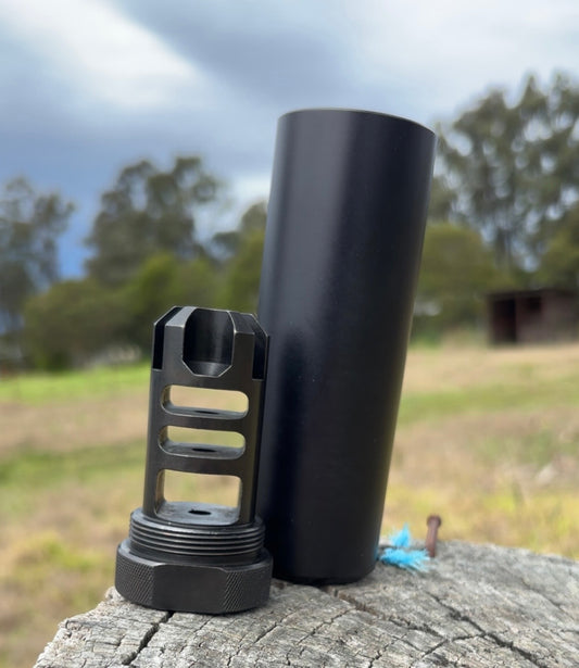 (Out of Stock) THE RAZORBACK Muzzle Brake & Blast Shield Combo